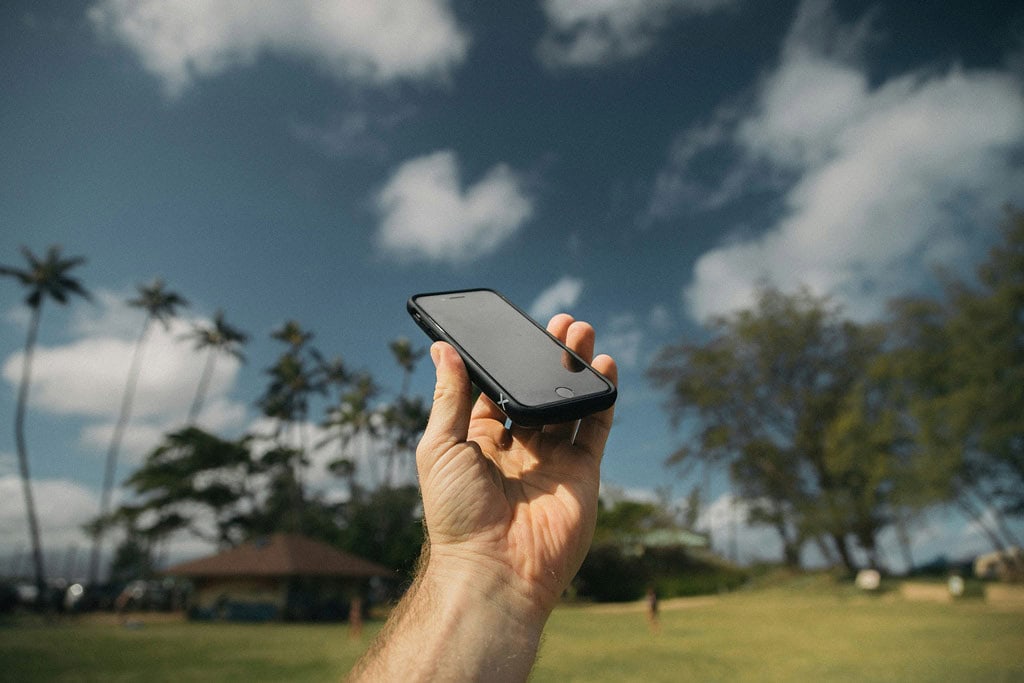 Cell Phone In A Tropical Destination