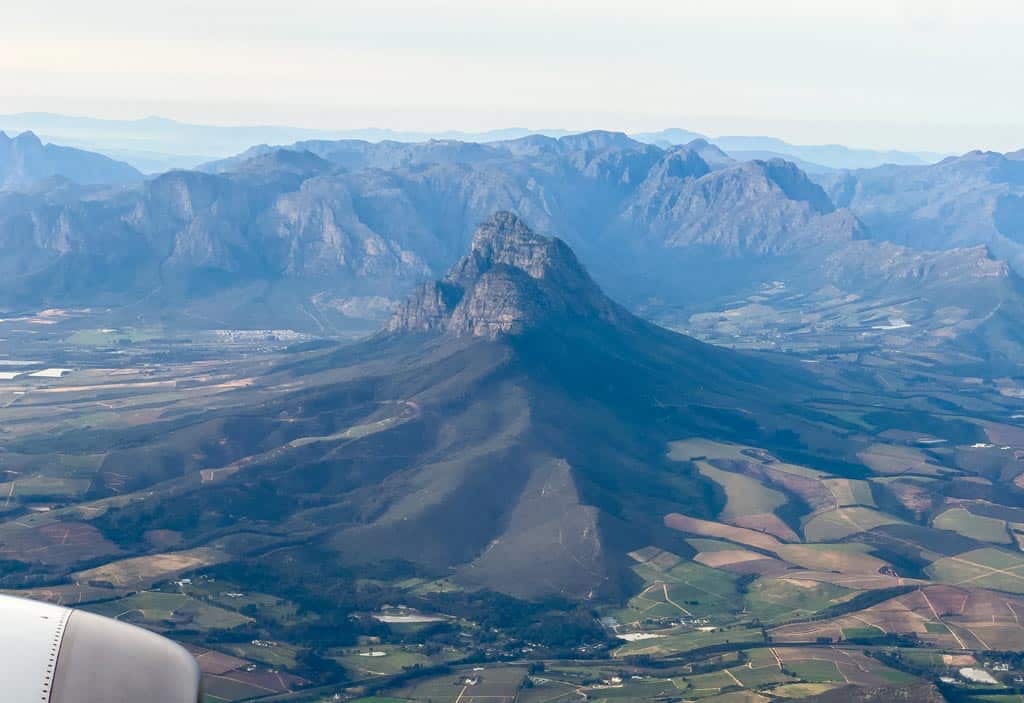 View From Plane Flying Into Cape Town.