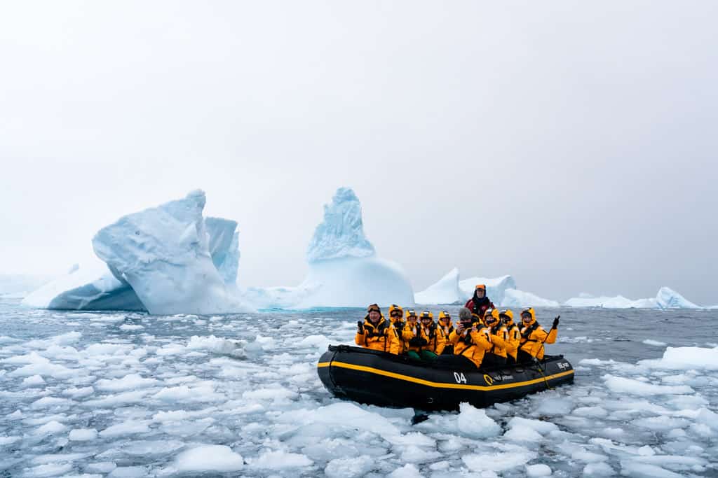 Group On Zodiac In Charcot Bay